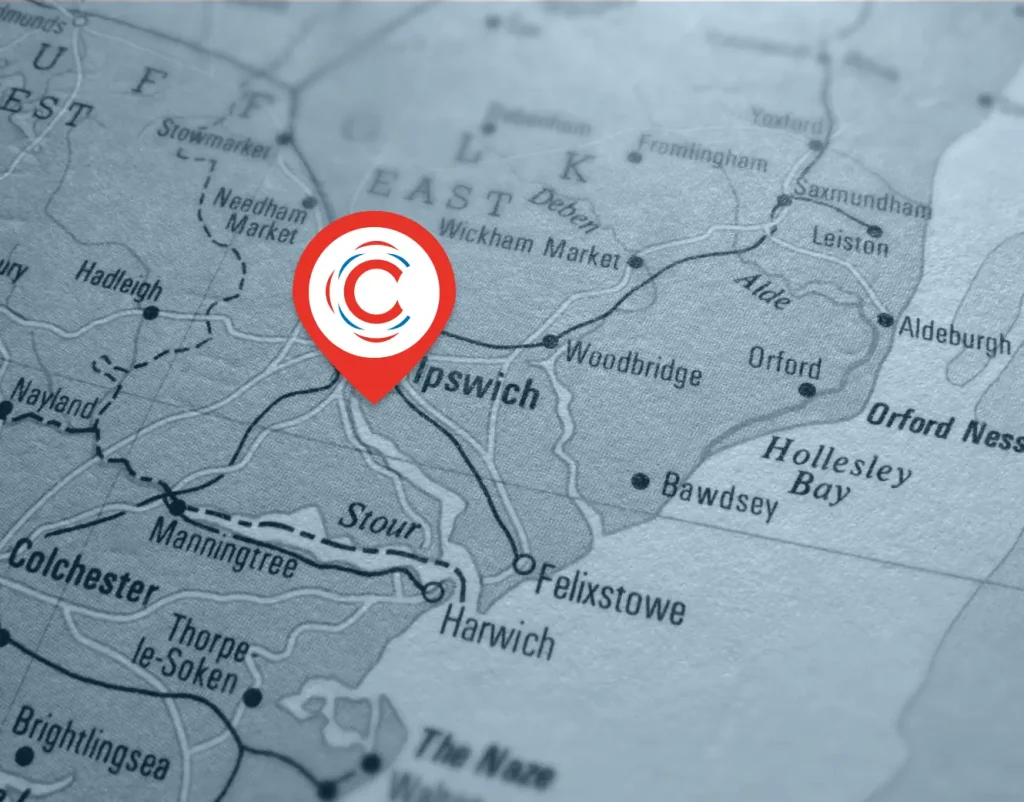 Ipswich & surrounding area map